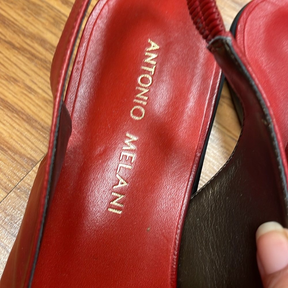 ANTONIO MELANI Red Knotted Slingback Flats - Picture 7 of 7